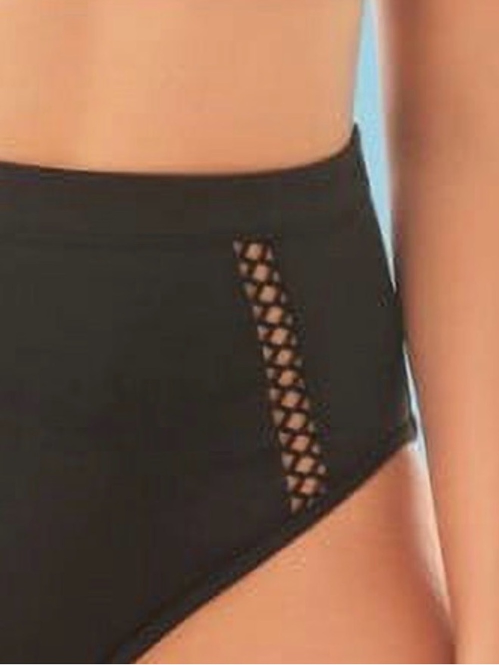 BEACH BETTY by Miracle Brands Black High Waist Size Large Bikini Swim Bottoms - Picture 8 of 8